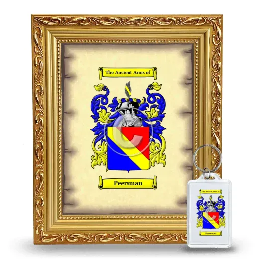Peersman Framed Coat of Arms and Keychain - Gold