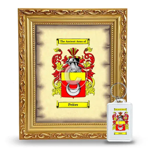 Peiter Framed Coat of Arms and Keychain - Gold