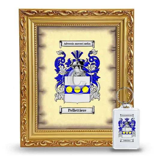 Pellettiere Framed Coat of Arms and Keychain - Gold