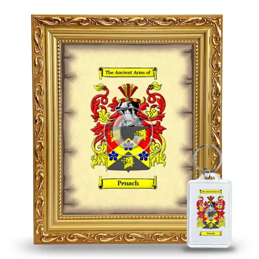 Penach Framed Coat of Arms and Keychain - Gold