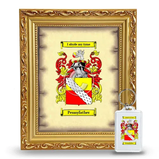 Pennyfather Framed Coat of Arms and Keychain - Gold