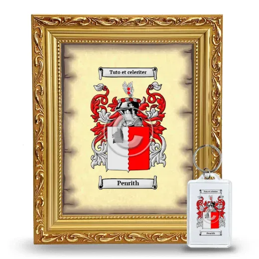 Penrith Framed Coat of Arms and Keychain - Gold