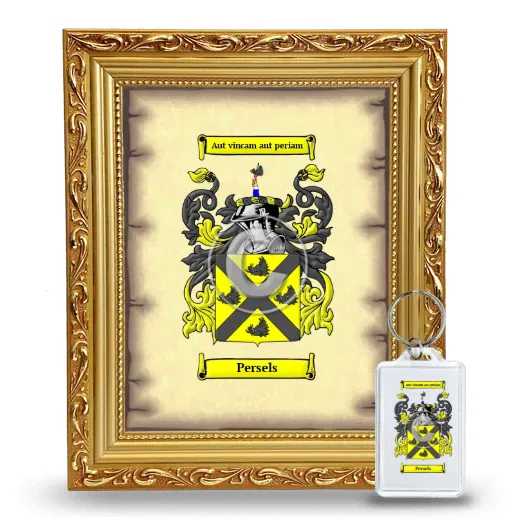Persels Framed Coat of Arms and Keychain - Gold