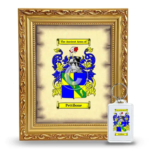 Pettibone Framed Coat of Arms and Keychain - Gold