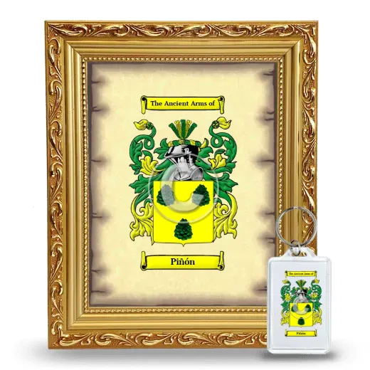 Piñón Framed Coat of Arms and Keychain - Gold