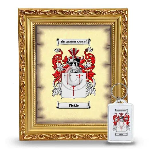 Pickle Framed Coat of Arms and Keychain - Gold