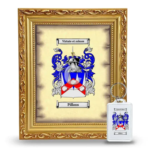 Pillans Framed Coat of Arms and Keychain - Gold