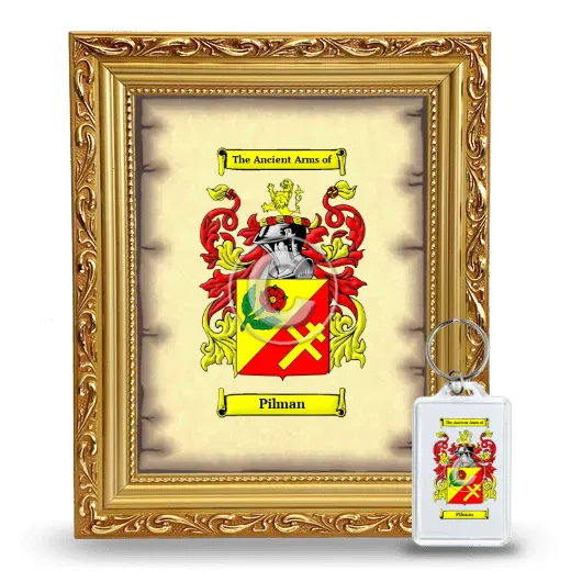 Pilman Framed Coat of Arms and Keychain - Gold