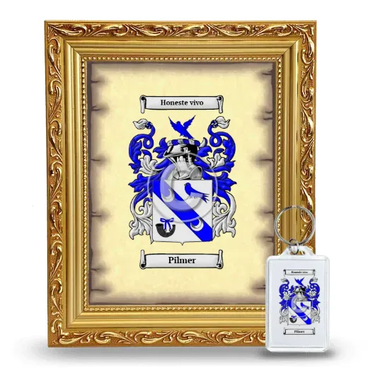 Pilmer Framed Coat of Arms and Keychain - Gold