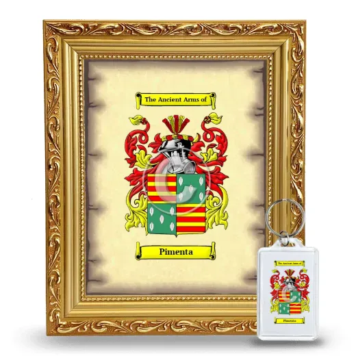 Pimenta Framed Coat of Arms and Keychain - Gold
