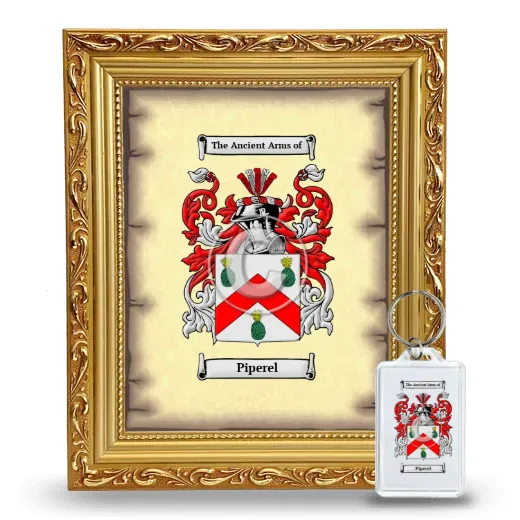 Piperel Framed Coat of Arms and Keychain - Gold