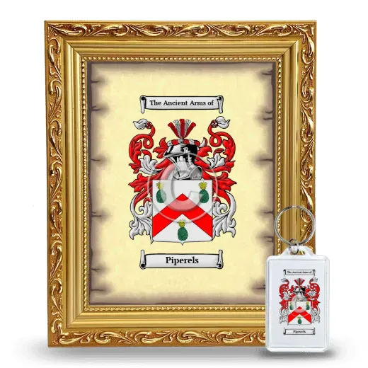 Piperels Framed Coat of Arms and Keychain - Gold