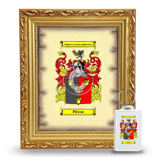 Pitcox Framed Coat of Arms and Keychain - Gold