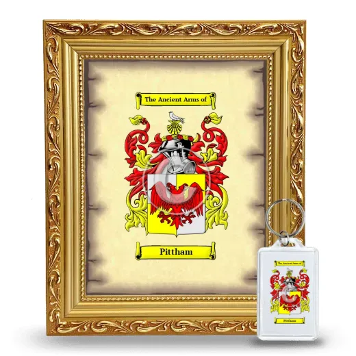 Pittham Framed Coat of Arms and Keychain - Gold
