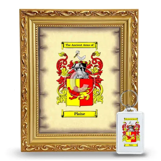Plaise Framed Coat of Arms and Keychain - Gold