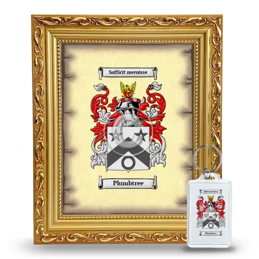 Plumbtree Framed Coat of Arms and Keychain - Gold