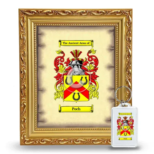 Poch Framed Coat of Arms and Keychain - Gold