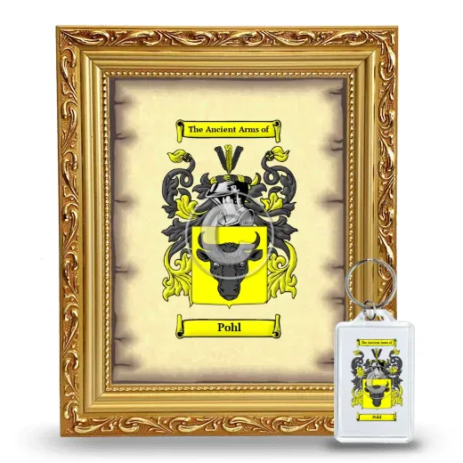 Pohl Framed Coat of Arms and Keychain - Gold