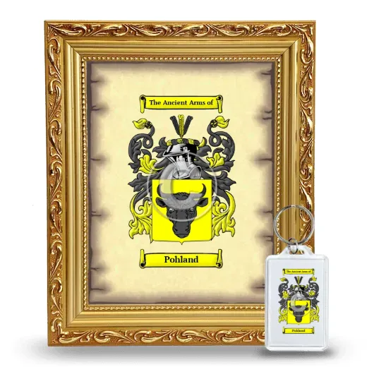 Pohland Framed Coat of Arms and Keychain - Gold