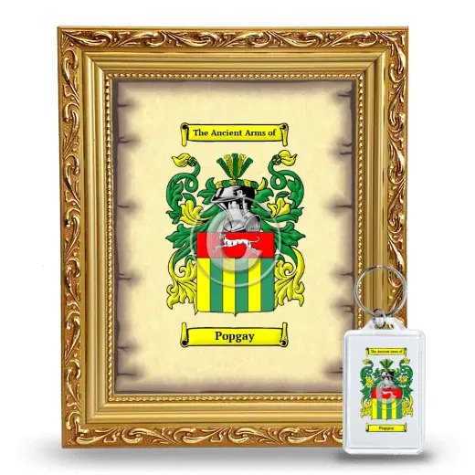 Popgay Framed Coat of Arms and Keychain - Gold