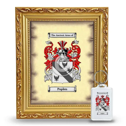 Poplen Framed Coat of Arms and Keychain - Gold