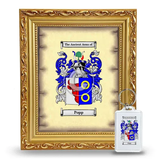 Popp Framed Coat of Arms and Keychain - Gold