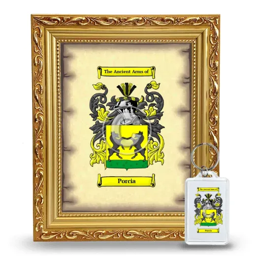 Porcia Framed Coat of Arms and Keychain - Gold