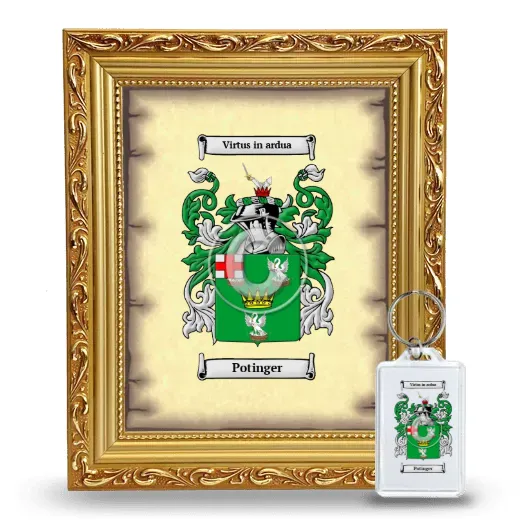 Potinger Framed Coat of Arms and Keychain - Gold