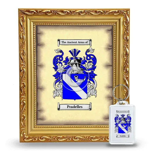 Pradelles Framed Coat of Arms and Keychain - Gold