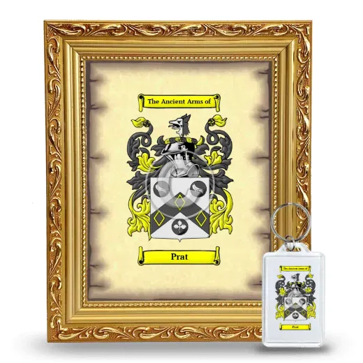 Prat Framed Coat of Arms and Keychain - Gold