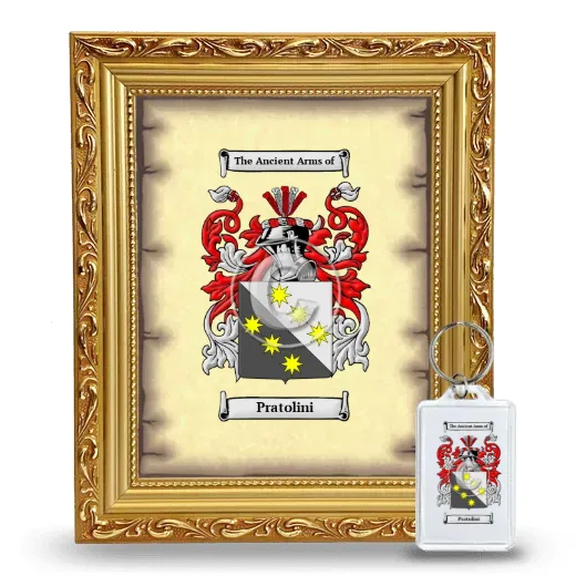 Pratolini Framed Coat of Arms and Keychain - Gold