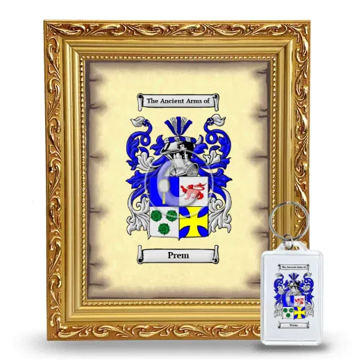 Prem Framed Coat of Arms and Keychain - Gold