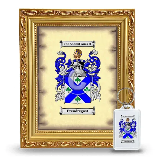 Prendregast Framed Coat of Arms and Keychain - Gold