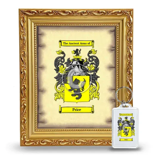 Price Framed Coat of Arms and Keychain - Gold