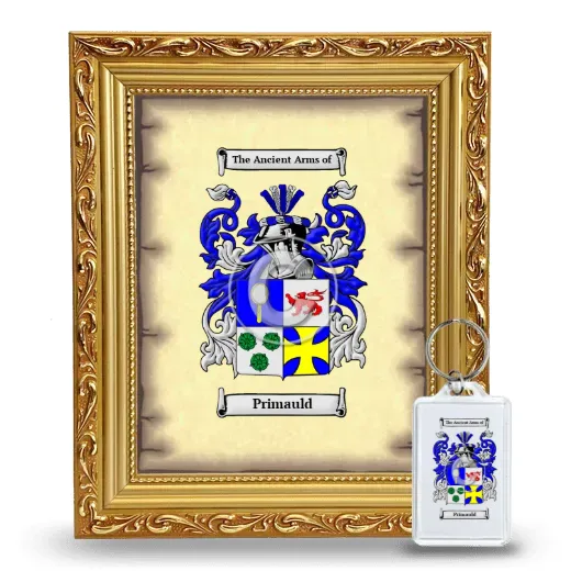 Primauld Framed Coat of Arms and Keychain - Gold