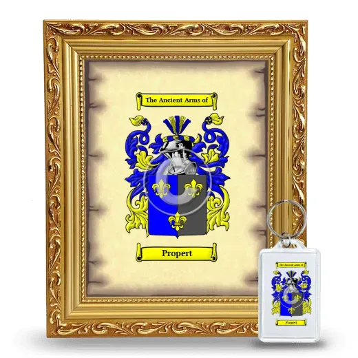 Propert Framed Coat of Arms and Keychain - Gold