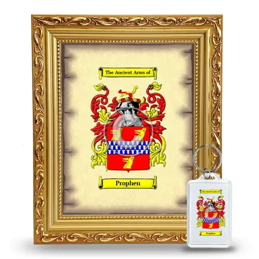 Prophen Framed Coat of Arms and Keychain - Gold