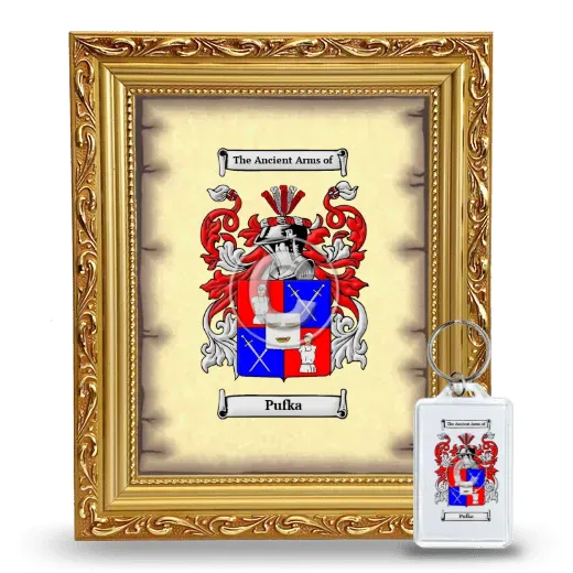 Pufka Framed Coat of Arms and Keychain - Gold