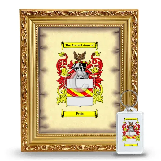 Puis Framed Coat of Arms and Keychain - Gold