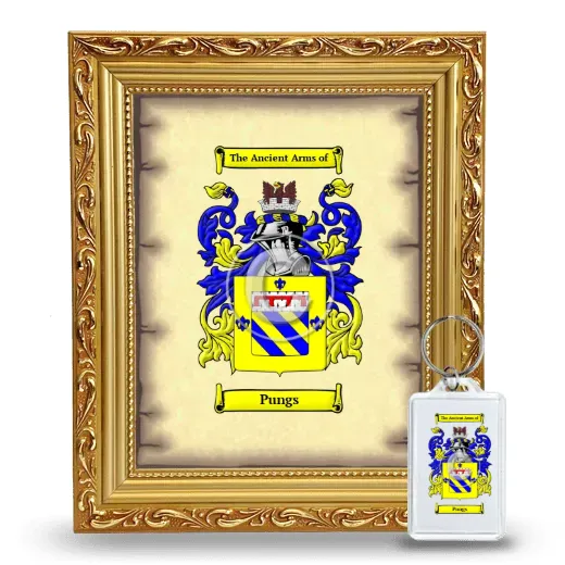 Pungs Framed Coat of Arms and Keychain - Gold