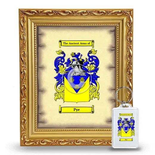 Pye Framed Coat of Arms and Keychain - Gold