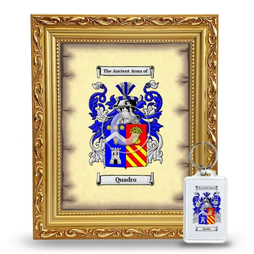 Quadro Framed Coat of Arms and Keychain - Gold