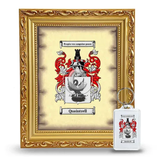 Quaintrell Framed Coat of Arms and Keychain - Gold