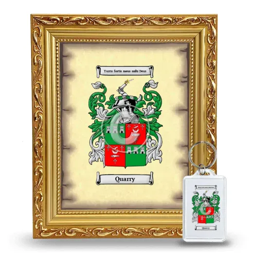Quarry Framed Coat of Arms and Keychain - Gold