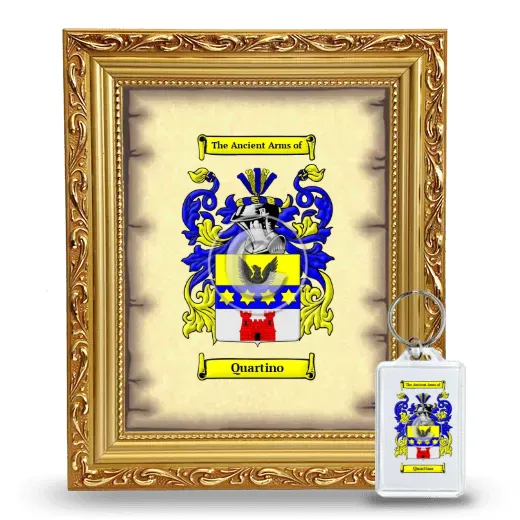 Quartino Framed Coat of Arms and Keychain - Gold
