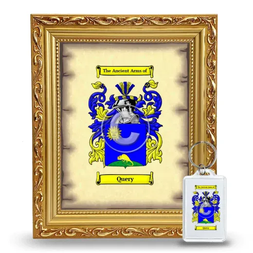 Query Framed Coat of Arms and Keychain - Gold