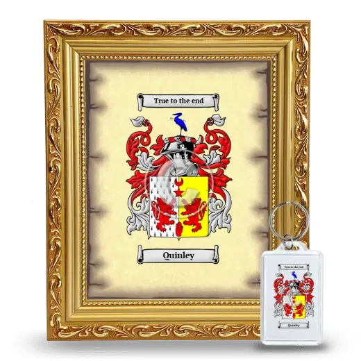 Quinley Framed Coat of Arms and Keychain - Gold