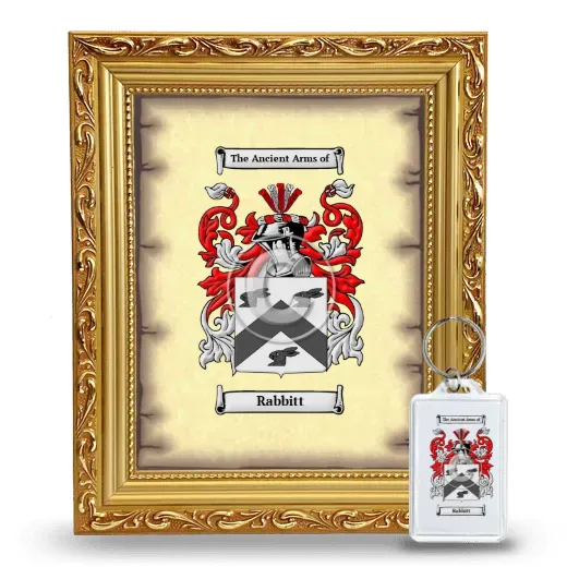Rabbitt Framed Coat of Arms and Keychain - Gold