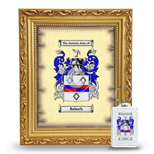 Raboch Framed Coat of Arms and Keychain - Gold