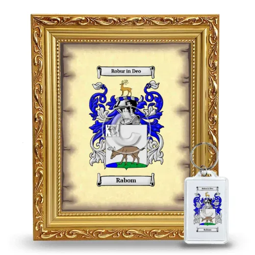Rabom Framed Coat of Arms and Keychain - Gold